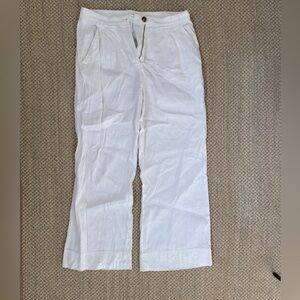 A.L.C. White Linen Wide Leg Pants Size 10